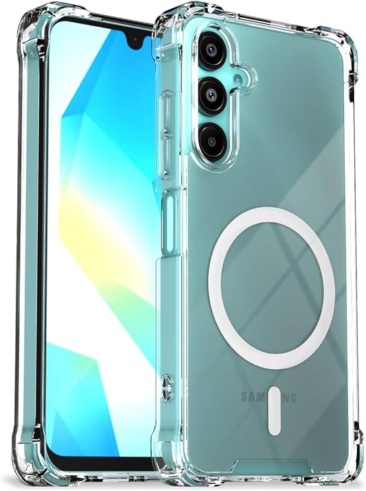 Samsung Galaxy M17 5G / A17 5G / F17 5G Mag-Safe Shockproof PC + TPU Protective Case Magnetic Support Bumper Case (Transparent Mag-Safe)
